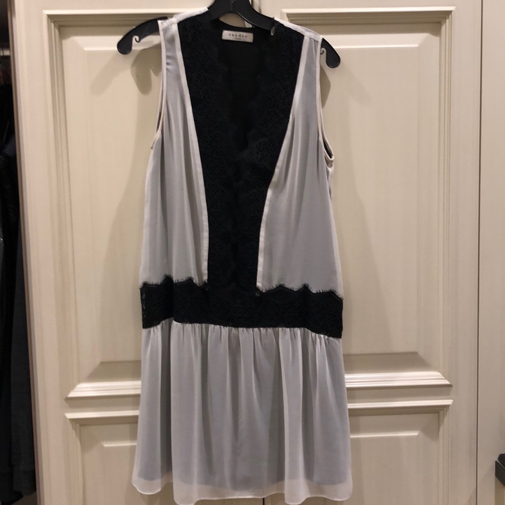 Sandro black and white dress